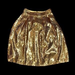 Mi Ami Skirt Womens Gold Sequin Size M